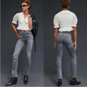 MOTHER The Pixie Dazzler Ankle Fray Jeans in Digging Up Dirt Size 32